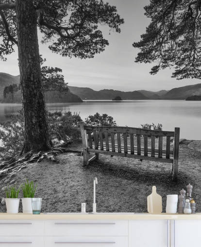 Schwarzweißer See Fototapete