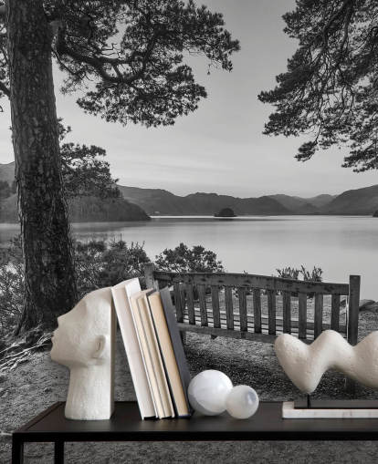 Papel pintado Lago blanco y negro