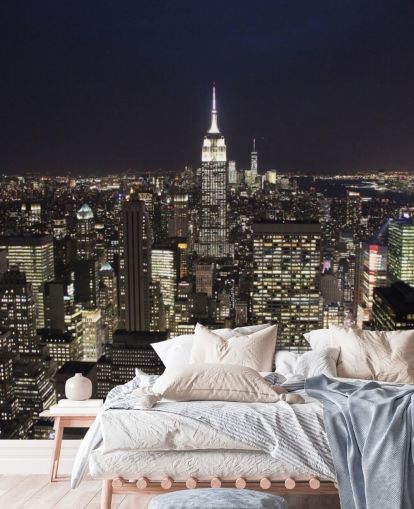 Decorazione murale con Empire State Building di notte Decorazione murale con Empire State Building di notte