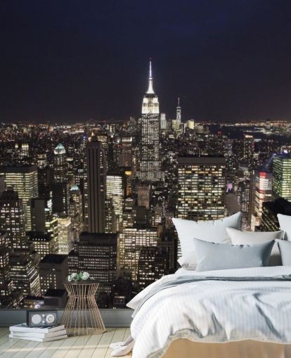 Empire State Building at Night Wall Mural