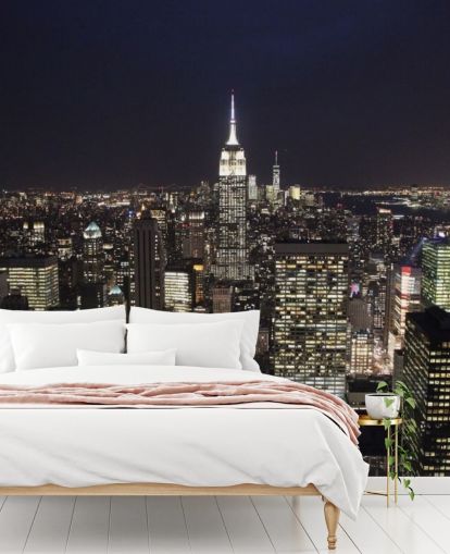 Edifício Empire State no Mural de Parede Noturna Edifício Empire State no Mural de Parede Noturna