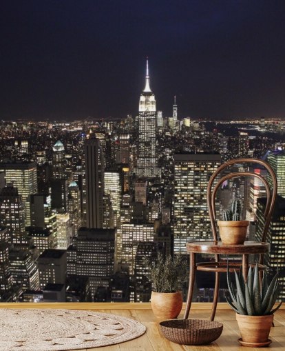 Mural de pared Edificio Empire State en la noche