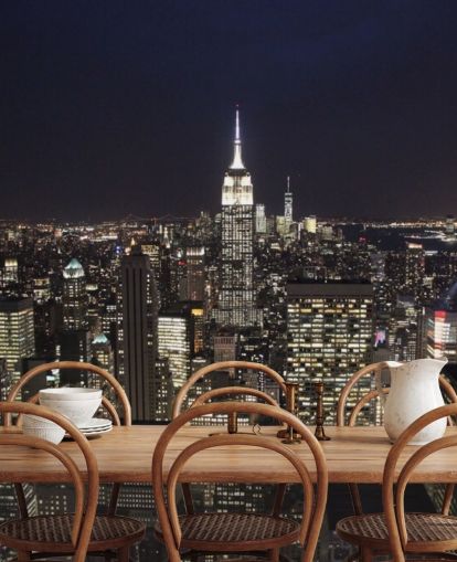 Empire State Building at Night Wall Mural