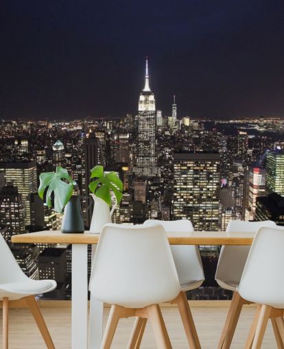 Decorazione murale con Empire State Building di notte