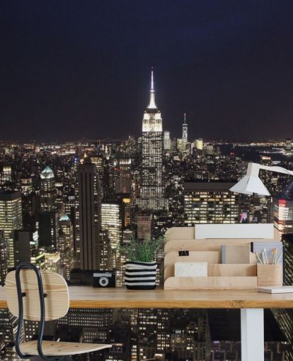 Empire State Building at Night Wall Mural