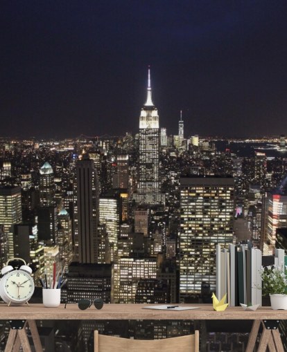 Mural de pared Edificio Empire State en la noche Mural de pared Edificio Empire State en la noche
