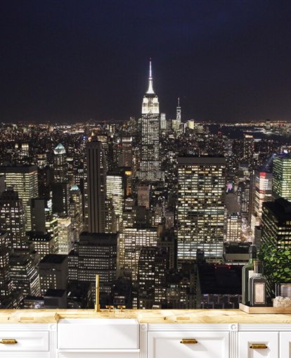 Edifício Empire State no Mural de Parede Noturna