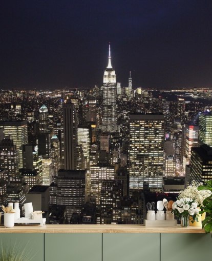 Empire State Building at Night Wall Mural