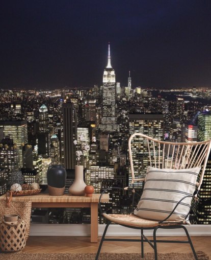 Empire State Building at Night Wall Mural