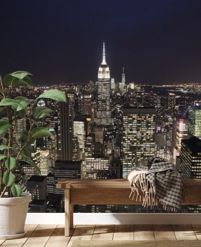 Mural de pared Edificio Empire State en la noche