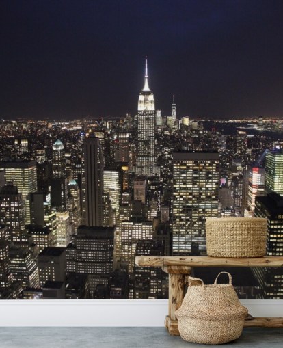 Edifício Empire State no Mural de Parede Noturna