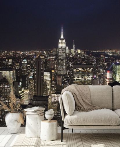 Empire State Building at Night Wall Mural