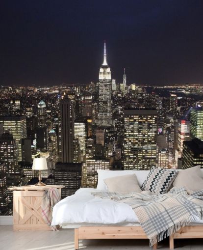 Empire State Building at Night Wall Mural