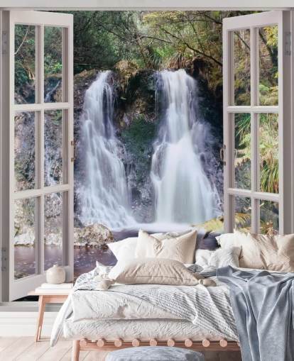 Waterfall Window View Wallpaper Waterfall Window View Wallpaper