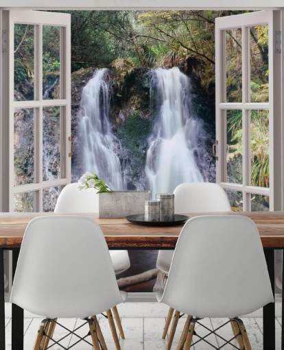 Papel de Parede de Janela Cachoeira