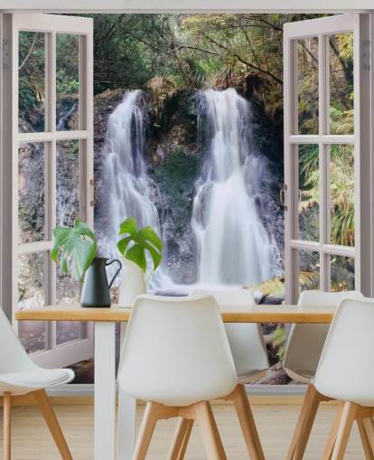 Waterfall Window View Wallpaper Waterfall Window View Wallpaper