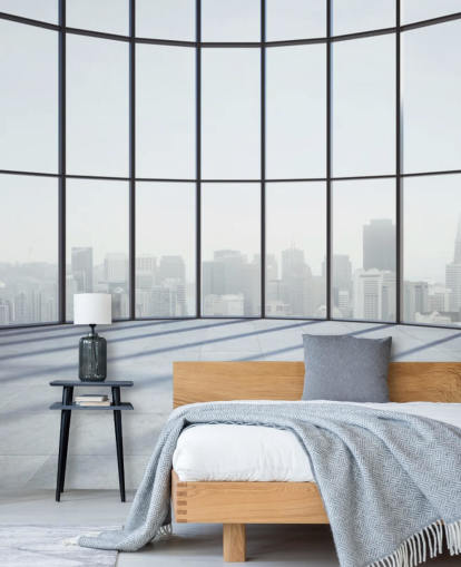 einfarbig getönte kreisförmige 3D-Fenstertapete einfarbig getönte kreisförmige 3D-Fenstertapete