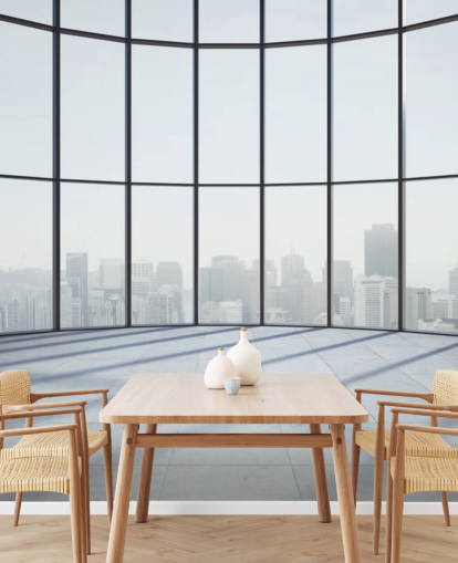 monokromt tonet cirkulært 3D-vindue tapet