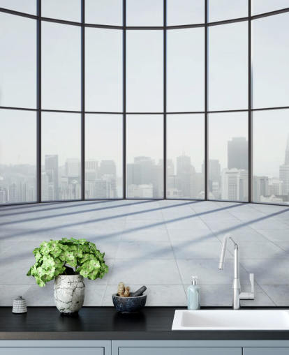 monochroom getint rond 3D-raambehang