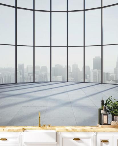 monochroom getint rond 3D-raambehang