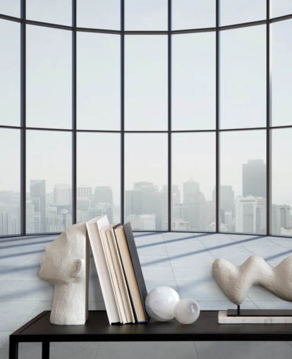 monochrome toned circular 3D window wallpaper monochrome toned circular 3D window wallpaper