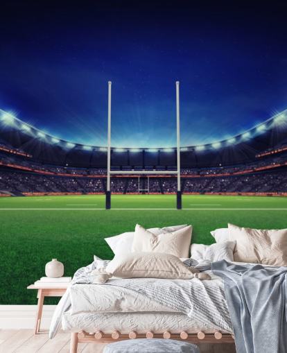 Campo de rugby por la noche Fondo de pantalla de rugby