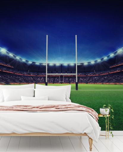 Rugbybane om natten Rugby Baggrund