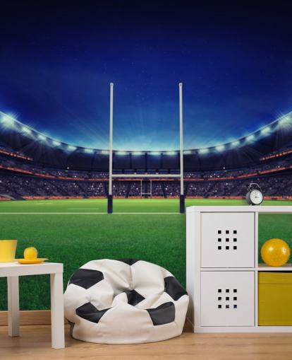 Terrain de rugby en soirée Papier peint Rugby Terrain de rugby en soirée Papier peint Rugby