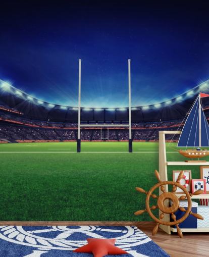 Rugbybane om natten Rugby Bakgrunn