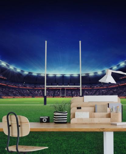 Campo de rúgbi à noite Papel de parede de rugby