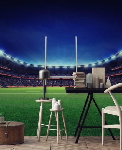 Campo da rugby di notte Carta da parati Rugby