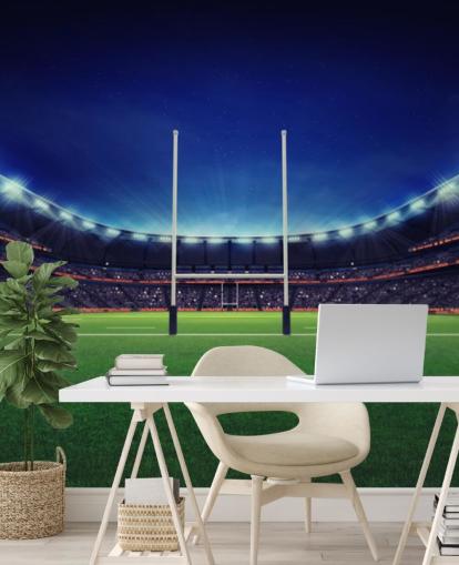 Campo de rugby por la noche Fondo de pantalla de rugby