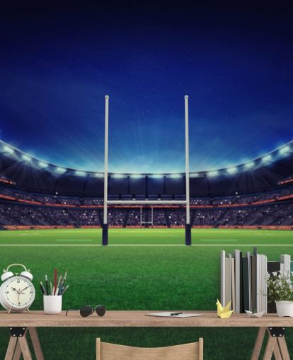 Campo de rugby por la noche Fondo de pantalla de rugby Campo de rugby por la noche Fondo de pantalla de rugby
