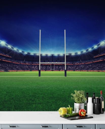 Terrain de rugby en soirée Papier peint Rugby Terrain de rugby en soirée Papier peint Rugby