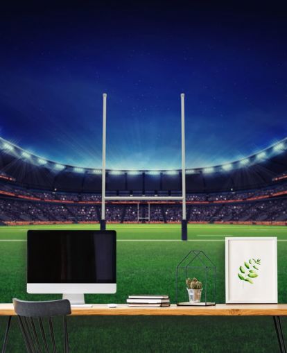 Rugbyfeld bei Nacht Rugby-Hintergrundbild