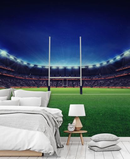 Rugbyfeld bei Nacht Rugby-Hintergrundbild