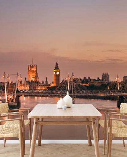 Mural de pared Puente de Waterloo y casas del parlamento Mural de pared Puente de Waterloo y casas del parlamento