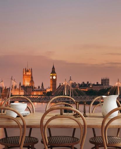Decorazione murale con ponte Waterloo e Houses of Parliament