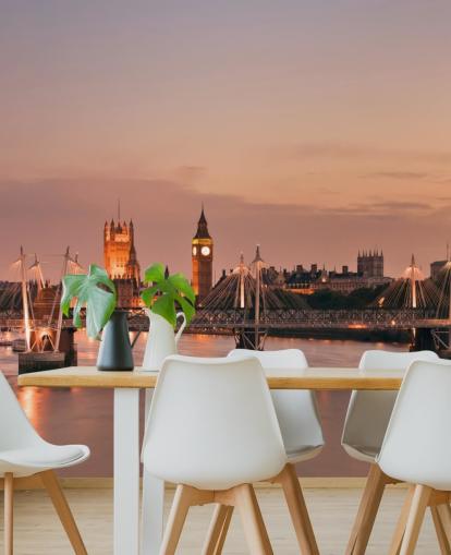 Decorazione murale con ponte Waterloo e Houses of Parliament