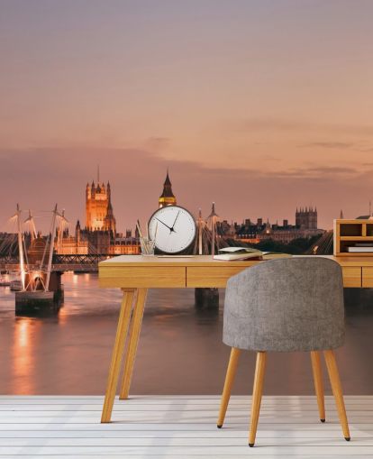 Waterloo Bridge and Houses of Parliament Wall Mural