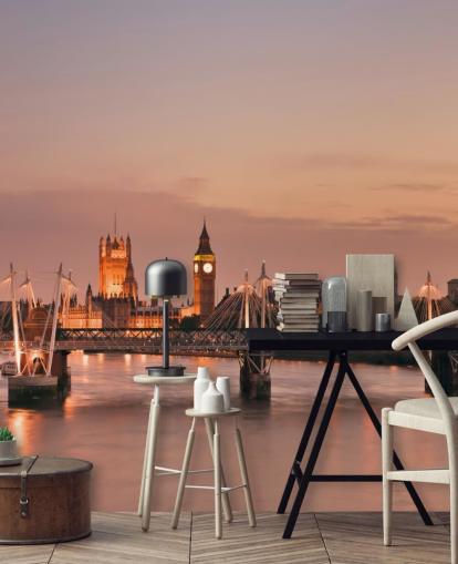 Decorazione murale con ponte Waterloo e Houses of Parliament