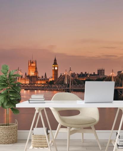Waterloo Bridge and Houses of Parliament Wall Mural