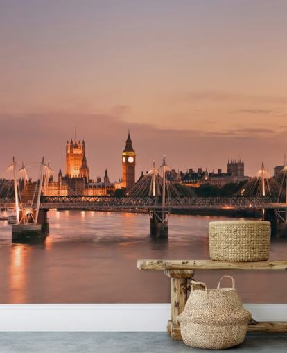 Waterloo Bridge and Houses of Parliament Wall Mural