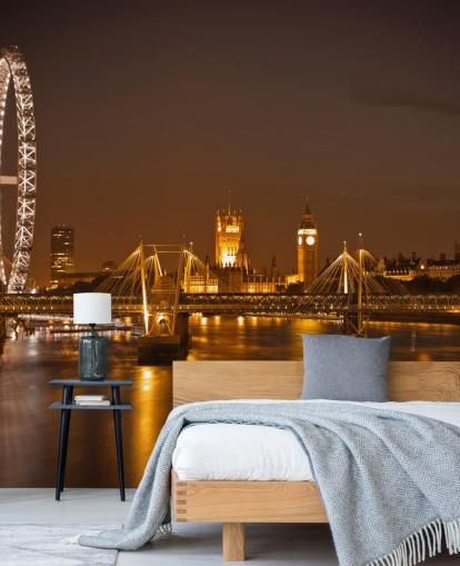 Houses of Parliament at Night Wall Mural