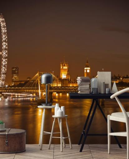 Houses of Parliament at Night Wall Mural