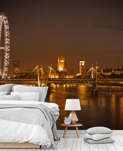 Houses of Parliament at Night Wall Mural