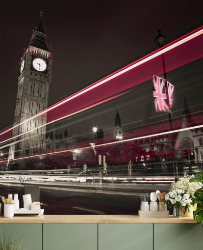 rød og mørkegrå foto af big ben tapet