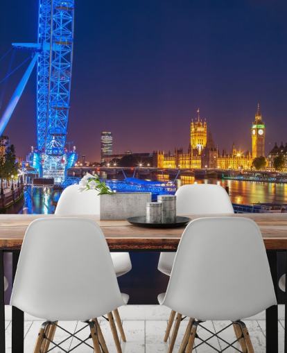 Nattljus på London Eye väggmålning