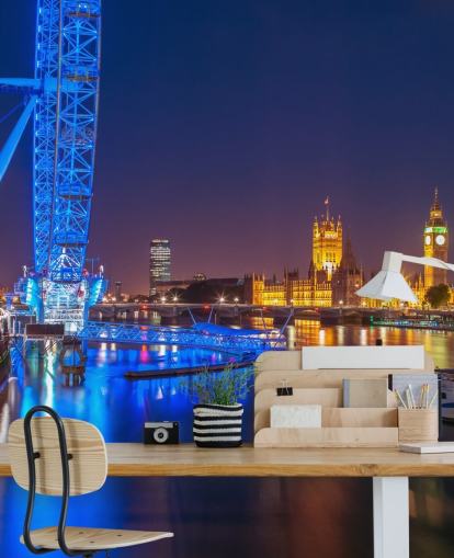 Night Lights at the London Eye Wall Mural Night Lights at the London Eye Wall Mural