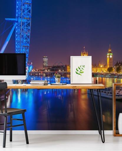 Night Lights at the London Eye Wall Mural Night Lights at the London Eye Wall Mural